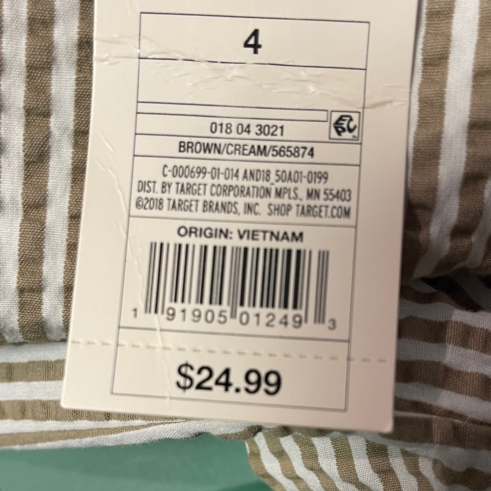 {A NEW DAY} NWT SEERSUCKER STRIPED PANTS WOMEN 4 REGULAR SLIM ANKLE - Picture 7 of 7